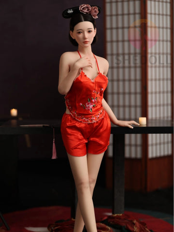 F6016—158cm/5ft2-38kg C Cup Asian Silicone Head TPE Body Sex Doll | SHEDOLL