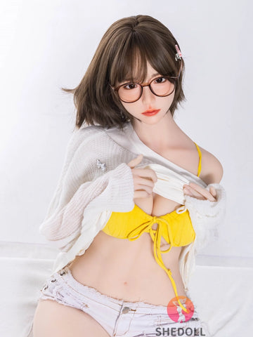 F6093—167cm/5.5ft-45kg D Cup Asian ROS Silicone Head TPE Body Sex Doll | SHEDOLL