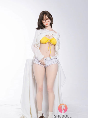 F6093—167cm/5.5ft-45kg D Cup Asian ROS Silicone Head TPE Body Sex Doll | SHEDOLL