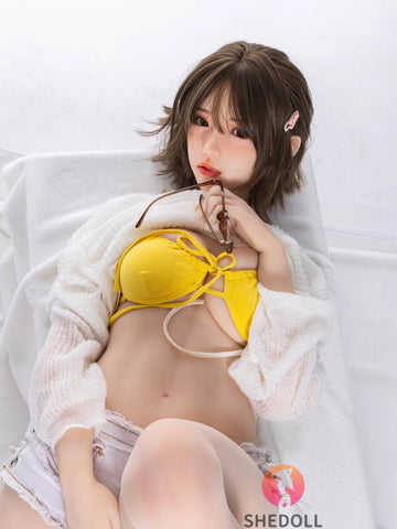 F6093—167cm/5.5ft-45kg D Cup Asian ROS Silicone Head TPE Body Sex Doll | SHEDOLL