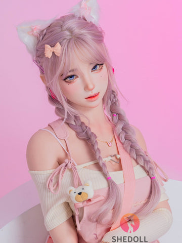 F6064—168cm/5ft5-47kg D Cup Realistic Pink-Haired Anime Cat Japanese Sex Doll with Lifelike Silicone Skin & Multiple Pleasure Channels | SHEDOLL