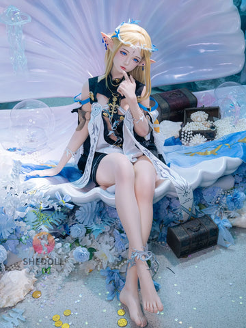 F6090—152cm/5ft-38kg A Cup ROS Flat Chest Silicone Sex Doll Anime - SHEDOLL