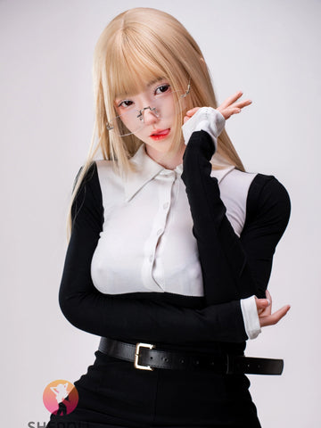 F6330—SHEDOLL Asian Silicone Sex Doll with Blond Hair, Realistic ROS, 167cm D Cup
