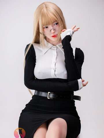 F6330—SHEDOLL Asian Silicone Sex Doll with Blond Hair, Realistic ROS, 167cm D Cup