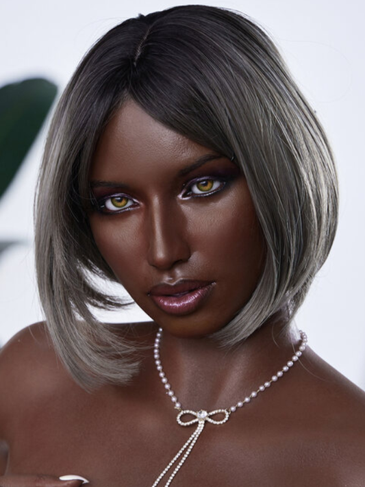 H955 Sex Doll Head-Silicone-Sweet As Chocolate Girl【Irontech Doll Head】