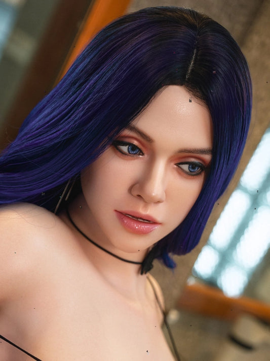 H406 ROS Free Hair Impants  Real Oral Movable Jaw Silicone Sex Doll Head   | SY Doll