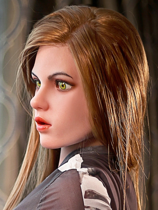 H408 ROS Free Hair Impants  Real Oral Movable Jaw Silicone Sex Doll Head   | SY Doll