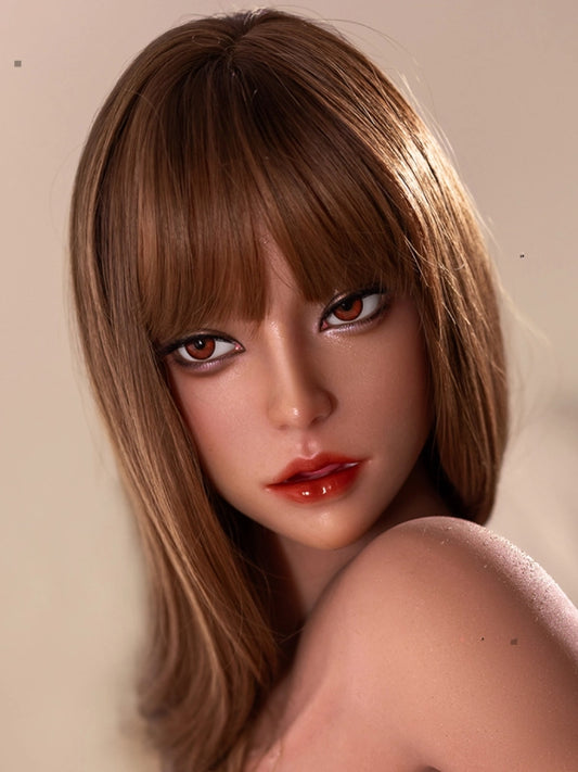 H409 ROS Free Hair Impants  Real Oral Movable Jaw Silicone Sex Doll Head   | SY Doll