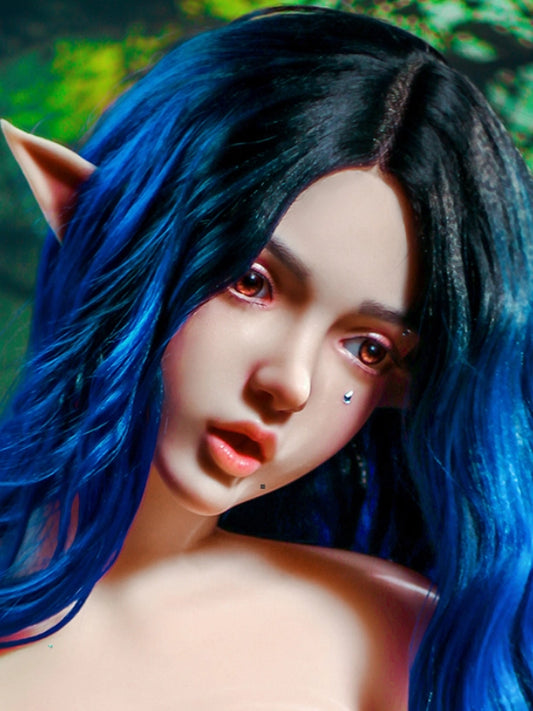 H410 ROS Free Hair Impants  Real Oral Movable Jaw Silicone Sex Doll Head   | SY Doll