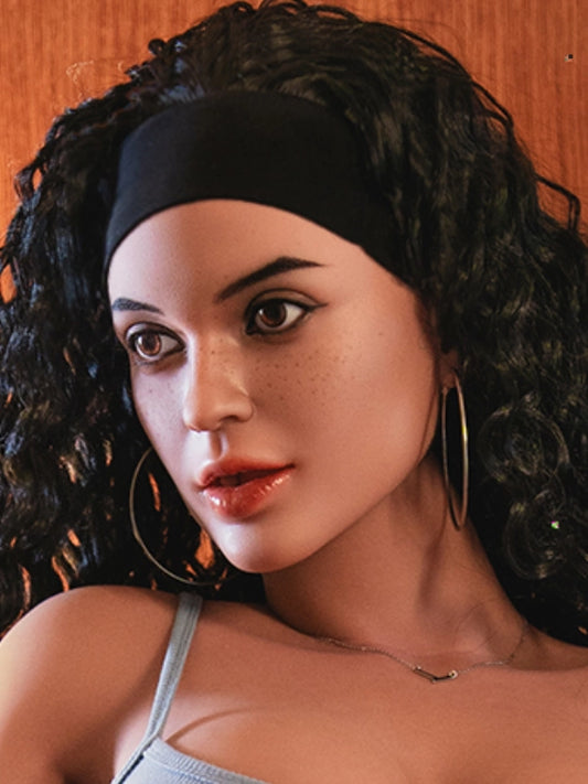 H414 ROS Free Hair Impants  Real Oral Movable Jaw Silicone Sex Doll Head   | SY Doll