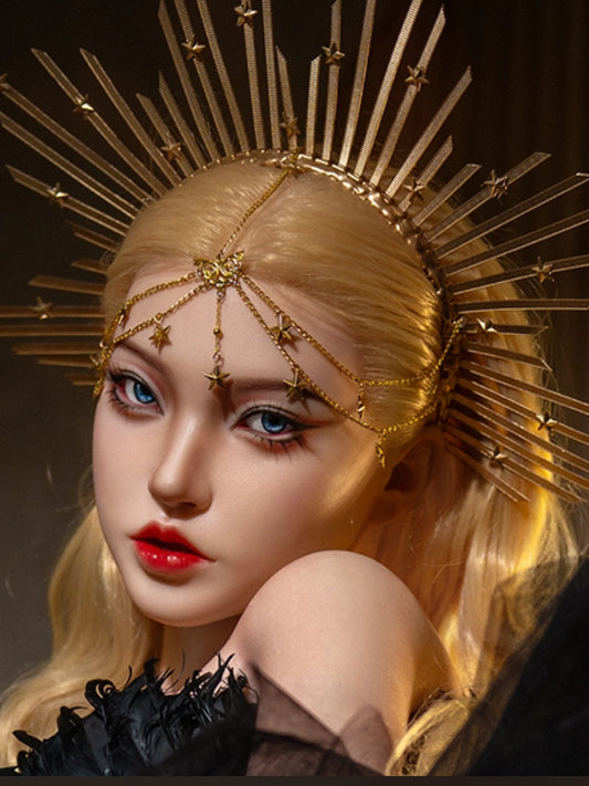 H420 ROS Free Hair Impants  Real Oral Movable Jaw Silicone Sex Doll Head   | SY Doll