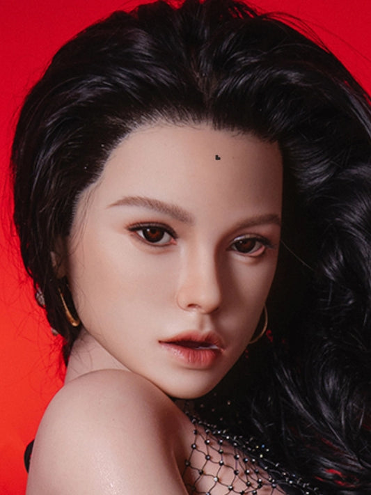 H419 ROS Free Hair Impants  Real Oral Movable Jaw Silicone Sex Doll Head   | SY Doll