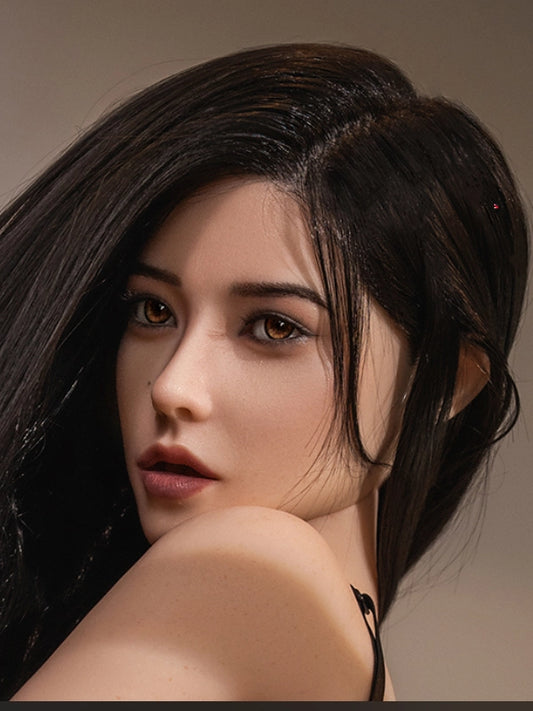 H417 ROS Free Hair Impants  Real Oral Movable Jaw Silicone Sex Doll Head   | SY Doll