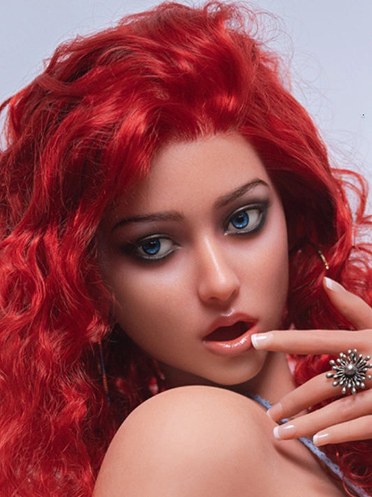 H441 ROS Free Hair Impants  Real Oral Movable Jaw Silicone Sex Doll Head   | SY Doll