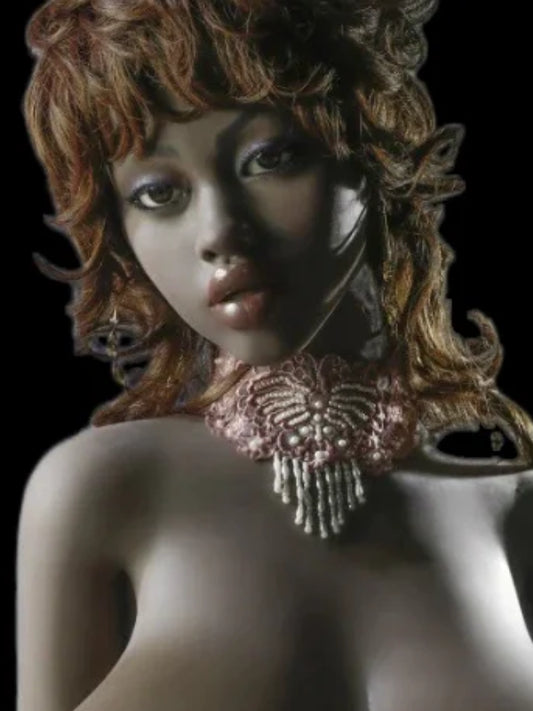 H063  Black Big Thick Lips TPE Oral Sex Doll Head 丨WM Doll Head