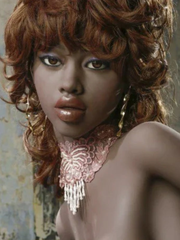 H063  Black Big Thick Lips TPE Oral Sex Doll Head 丨WM Doll Head