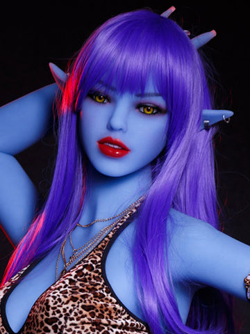 H1104 Blue Alien Sex Doll Head