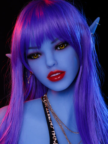 H1104 Blue Alien Sex Doll Head
