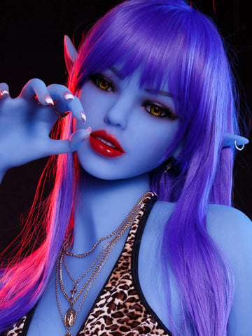 H1104 Blue Alien Sex Doll Head
