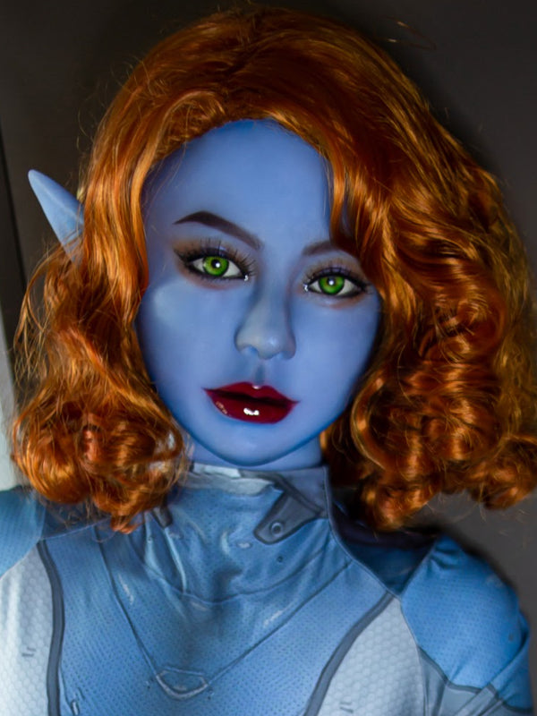 H1105 Blue Alien Sex Doll Head