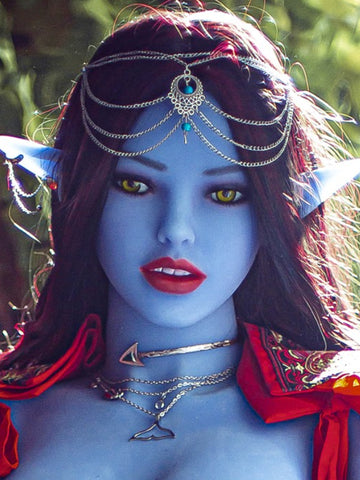 H1103 Blue Alien TPE Sex Doll Head