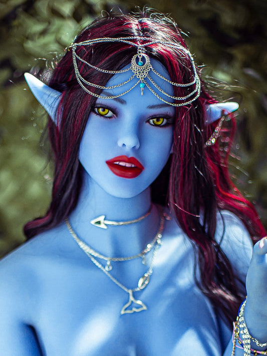 H1103 Blue Alien TPE Sex Doll Head