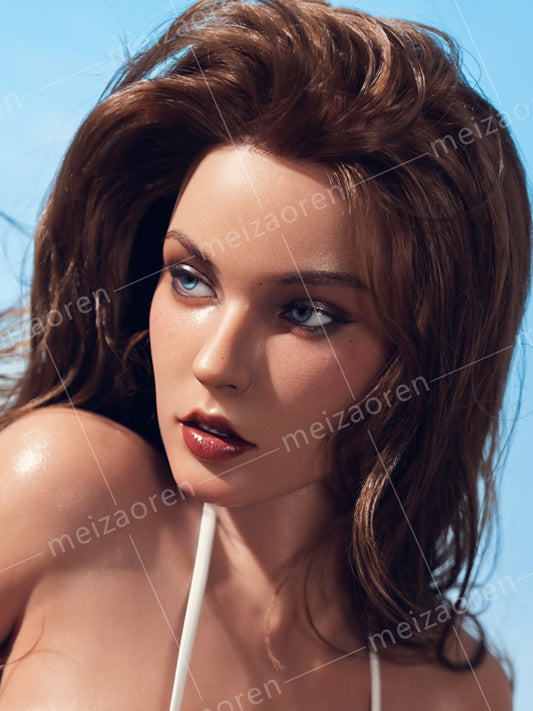 H648 ROS Free Hair Impants Real Oral Movable Jaw Silicone Sex Doll Head   | Meizaoren