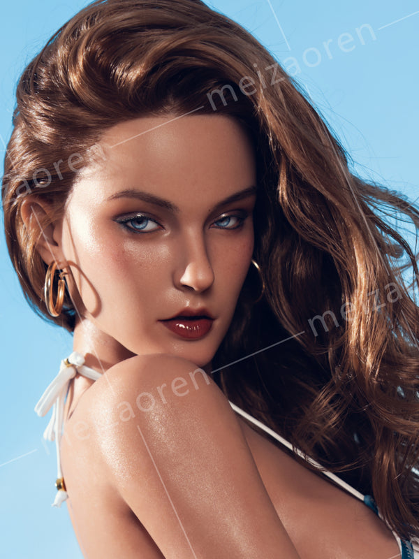 H648 ROS Free Hair Impants Real Oral Movable Jaw Silicone Sex Doll Head   | Meizaoren