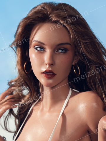 H648 ROS Free Hair Impants Real Oral Movable Jaw Silicone Sex Doll Head   | Meizaoren