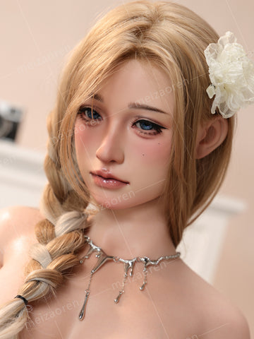 H651 ROS Free Hair Impants Real Oral Movable Jaw Silicone Sex Doll Head   | Meizaoren