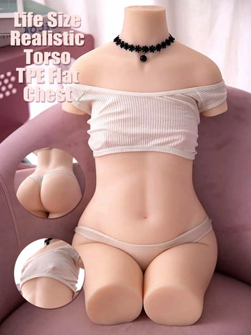 T370-24lbs/61cm Life Size Realistic Torso TPE Flat Chest Sex Dolls in Stock EU