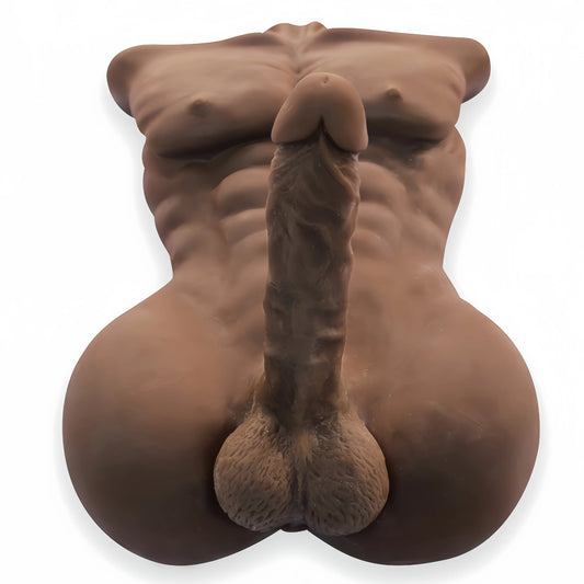 T528(15.4lb/53cm) Black Big Coke Ebony Male Sex Dolls Torso Dildo For Women | JLY