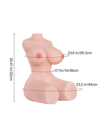 T653 - 37 lbs/1.7 ft Lifelike TPE Sex Doll Torso Doll for Men with Realistic Curves