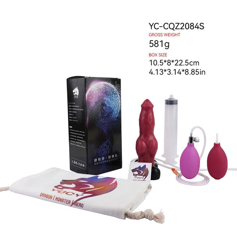D408(1.3 LBS丨7.2'') Ejaculation Fantasy Dog Dildo Silicone Inflated Knot Dildo