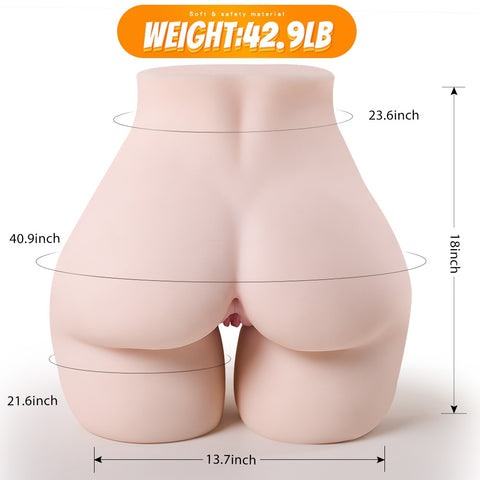 A685-(42.9lb)Super Soft Gel-Butt TICHT FAT Realistic Ass Sex Doll Torso