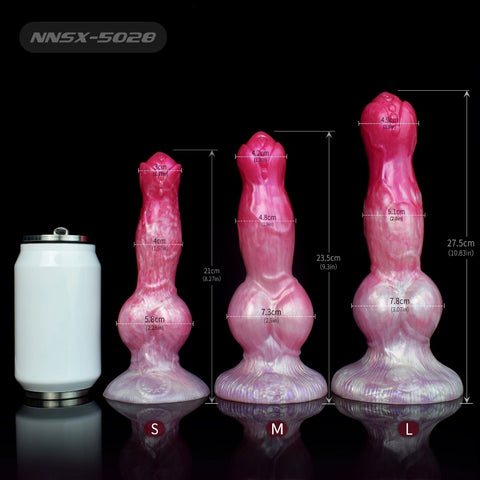 D404(0.7-1.7 LBS丨8''-10.8'') Fantasy Dog Dildo Silicone Knot Dildo 3 Size