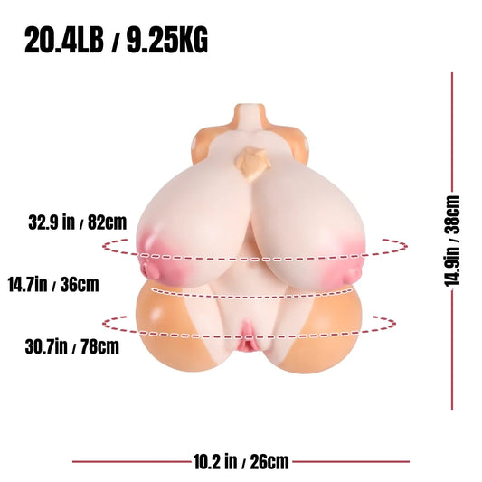 A357-20.4LB-Silicone Luna Doe Mini Ass Torso Doll Hentai | MRL
