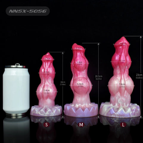 D405(0.7-1.5 LBS丨7''-9'') Fantasy Dog Dildo Silicone Knot Dildo 3 Size
