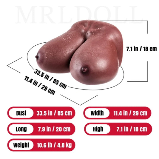 B75-10.6lbs Silicone Black Huge Tits Sex Torso [IN Stock USA] | MRL