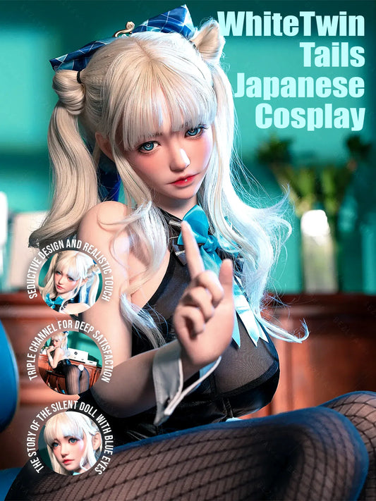 White Twin Tails Anime Cosplay Sex Doll