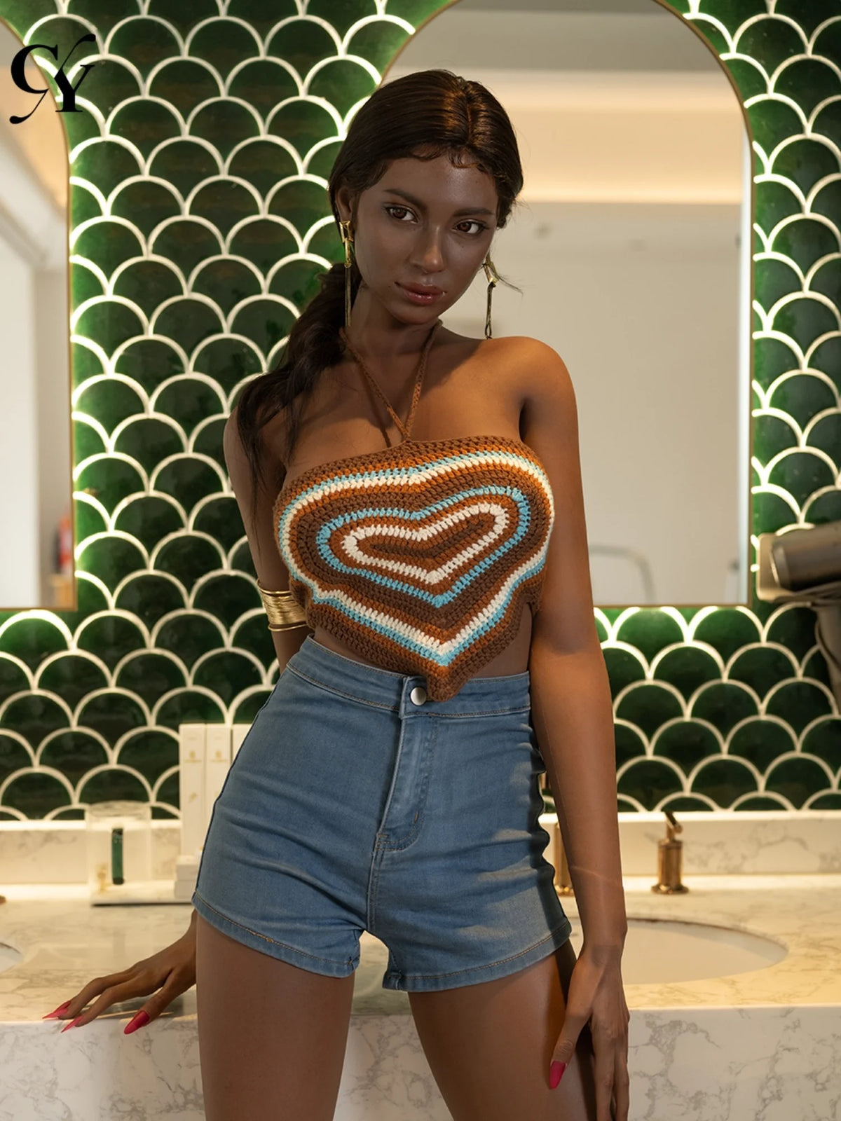 F5827—170cm/5ft5-36kg C Cup Zaria Black Female Silicone Sex Doll  | TOP-CYDOLL