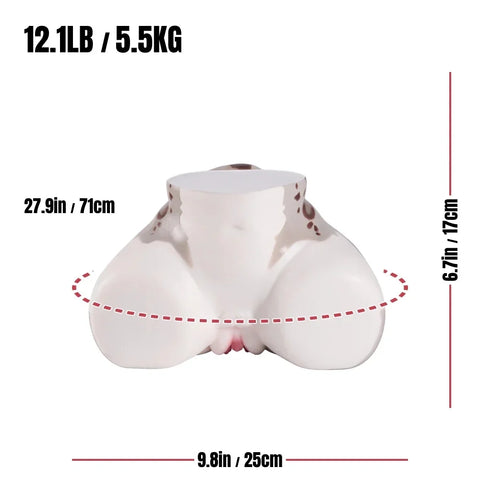 A356-12.1LB-Silicone Shira Snow Leopard Mini Ass Torso Hentai Toys | MRL