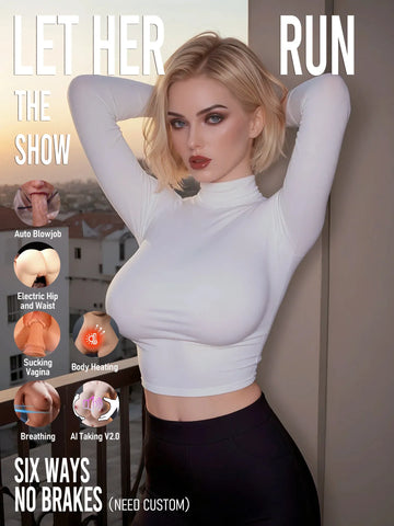 F6129-170cm/5ft6 40kg  D Cup Movable jaw TPE+silicone Head Sex Doll Robot |SY Doll