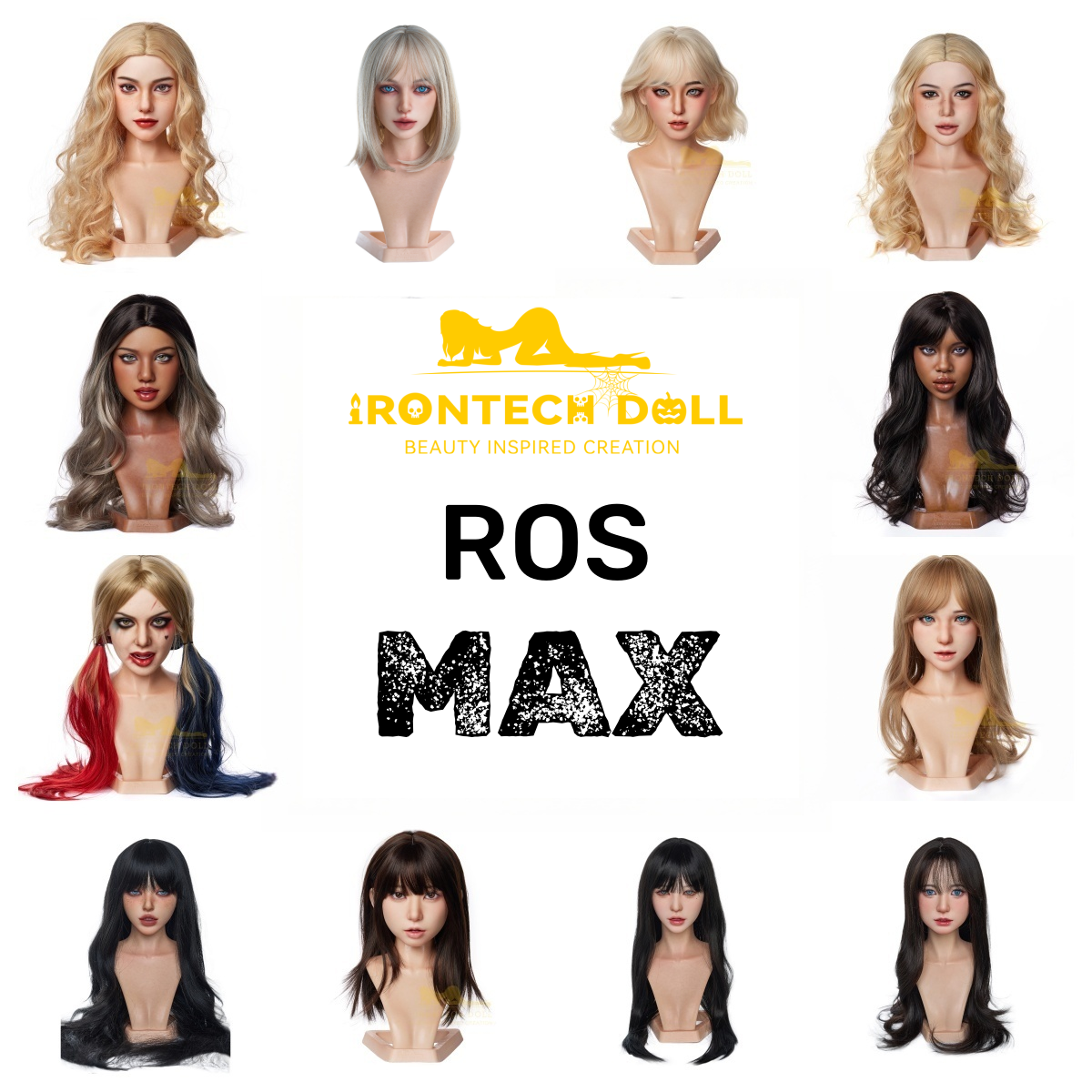 H01-Irontech Doll ROS-MAX Customizable Silicone Sex Doll Head