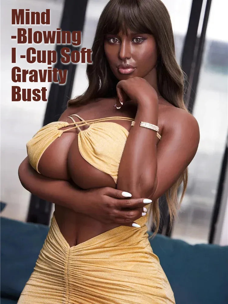 F1223-160cm/46kg I Cup Pearl Best Big Ass Silicone Ebony black widow Sex Dolls ｜Irontech Doll