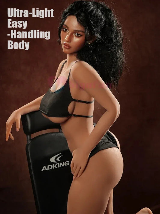 F2433-159cm(5.2ft)-39kg D Cup Life-Size Silicone Head Ebony BBW Sex Doll【IN STOCK US/EU】｜Sigafun Doll