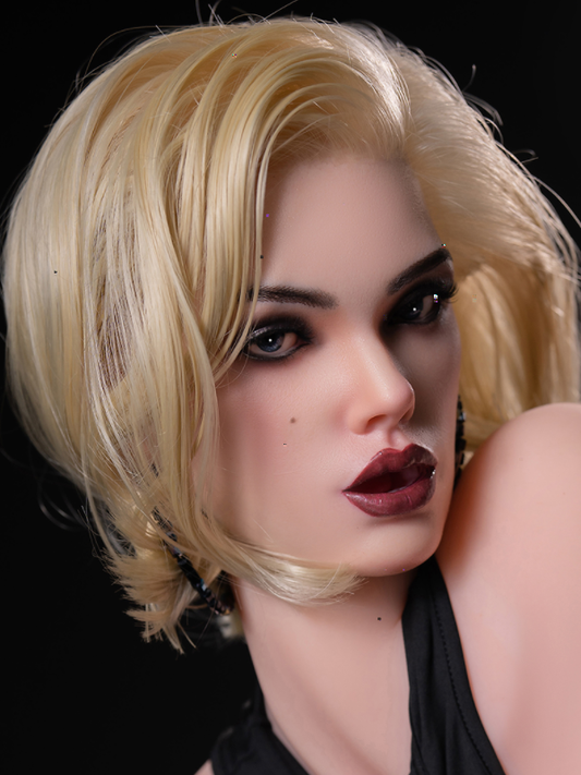 H427 ROS Free Hair Impants  Real Oral Movable Jaw Silicone Sex Doll Head   | SY Doll