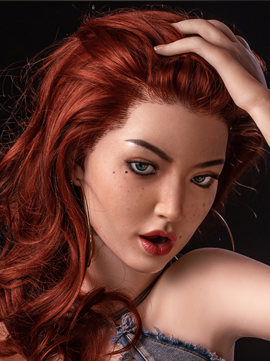 H429 ROS Free Hair Impants  Real Oral Movable Jaw Silicone Sex Doll Head   | SY Doll