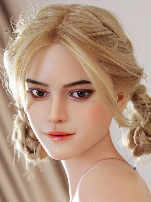 H432 ROS Free Hair Impants  Real Oral Movable Jaw Silicone Sex Doll Head   | SY Doll