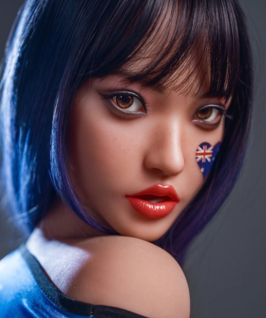 H433 ROS Free Hair Impants  Real Oral Movable Jaw Silicone Sex Doll Head   | SY Doll